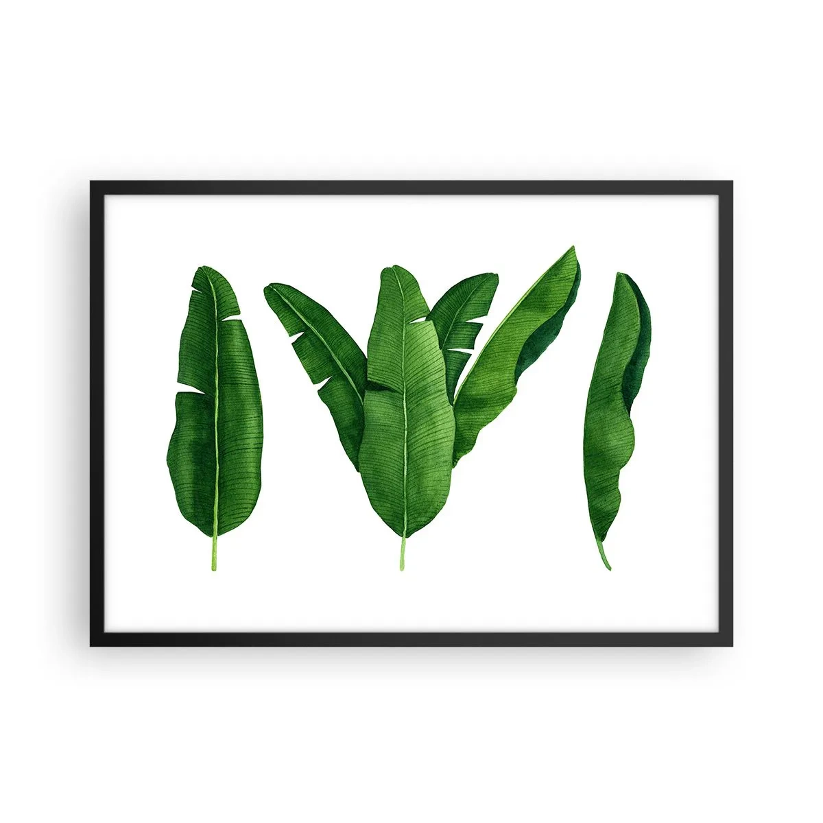 Plakat i sort ramme - Grøn symmetri - 70x50 cm