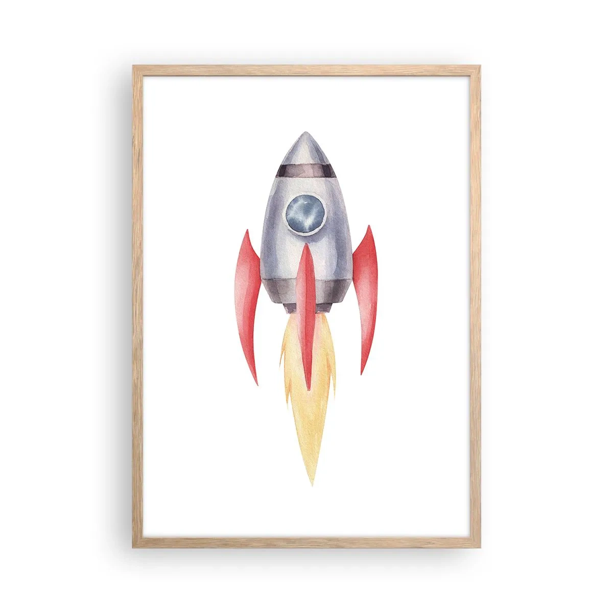 Plakat i ramme af lyst egetræ - Højere, hurtigere, længere - 50x70 cm