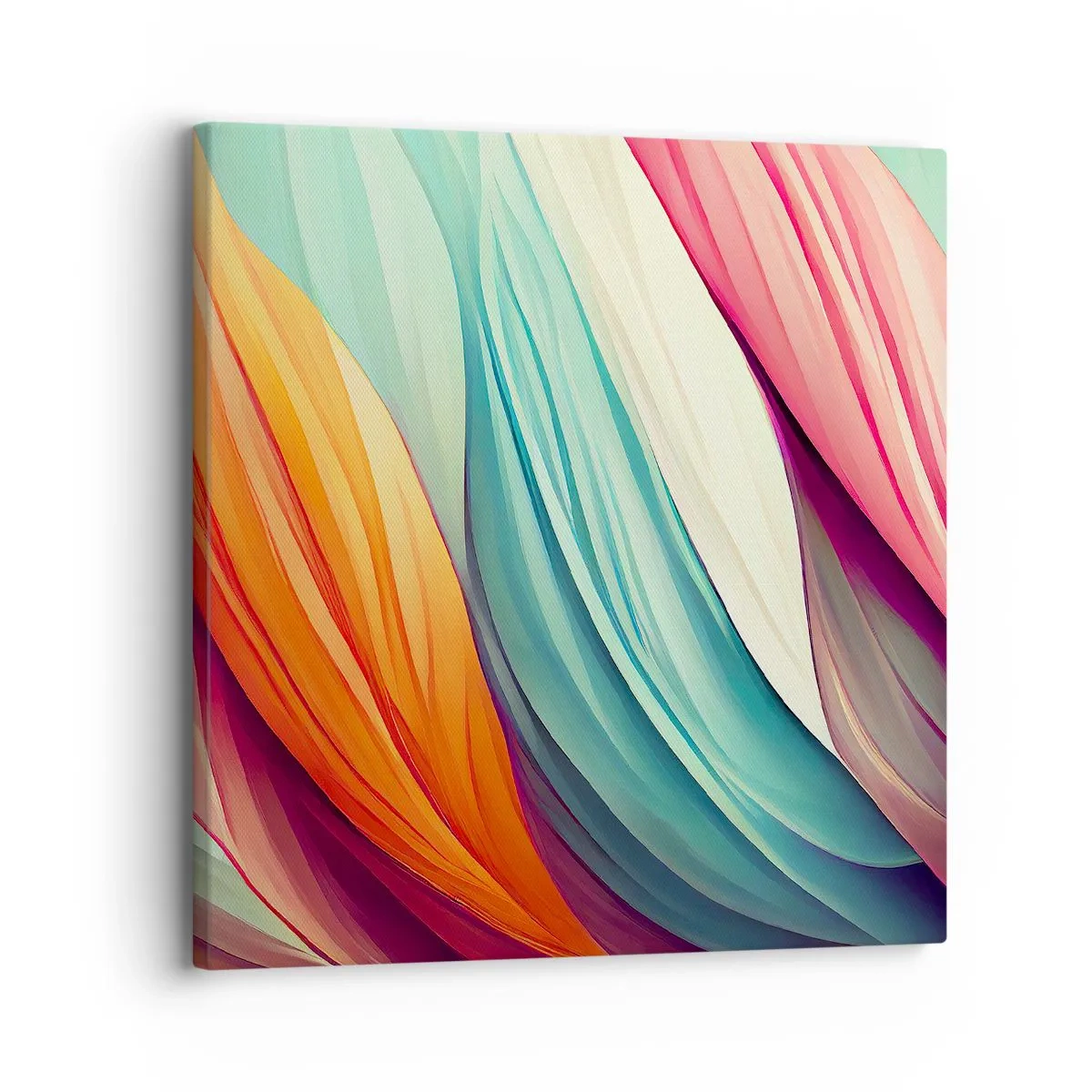 Lærredstryk - Billede på lærred - Regnbuevævning - 30x30 cm