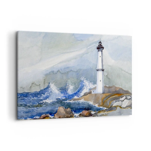 Lærredstryk - Billede på lærred - Mod mørket og stormen - 100x70 cm