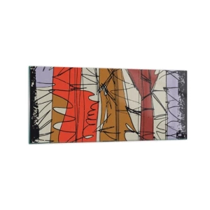 Billede på glas - Spontan komposition - 120x50 cm