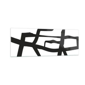 Billede på glas - Sort og hvid konstruktion - 140x50 cm