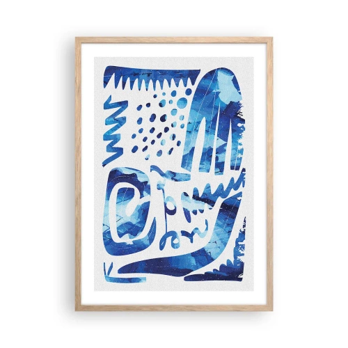 Plakat i ramme af lyst egetræ - Tilbage til rødderne - 50x70 cm