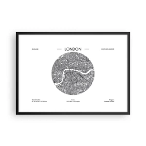 Plakat i sort ramme - Londons anatomi - 70x50 cm