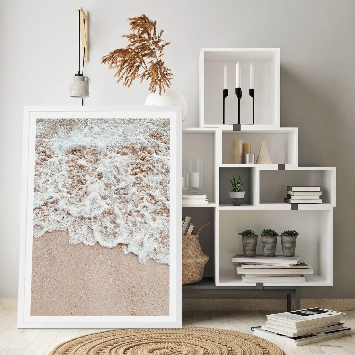 Plakat i hvid ramme - Jeg er straks tilbage - 61x91 cm