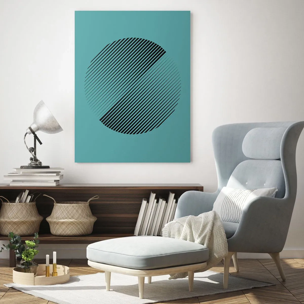 Billede på glas - Cirklen - en geometrisk variation - 80x120 cm