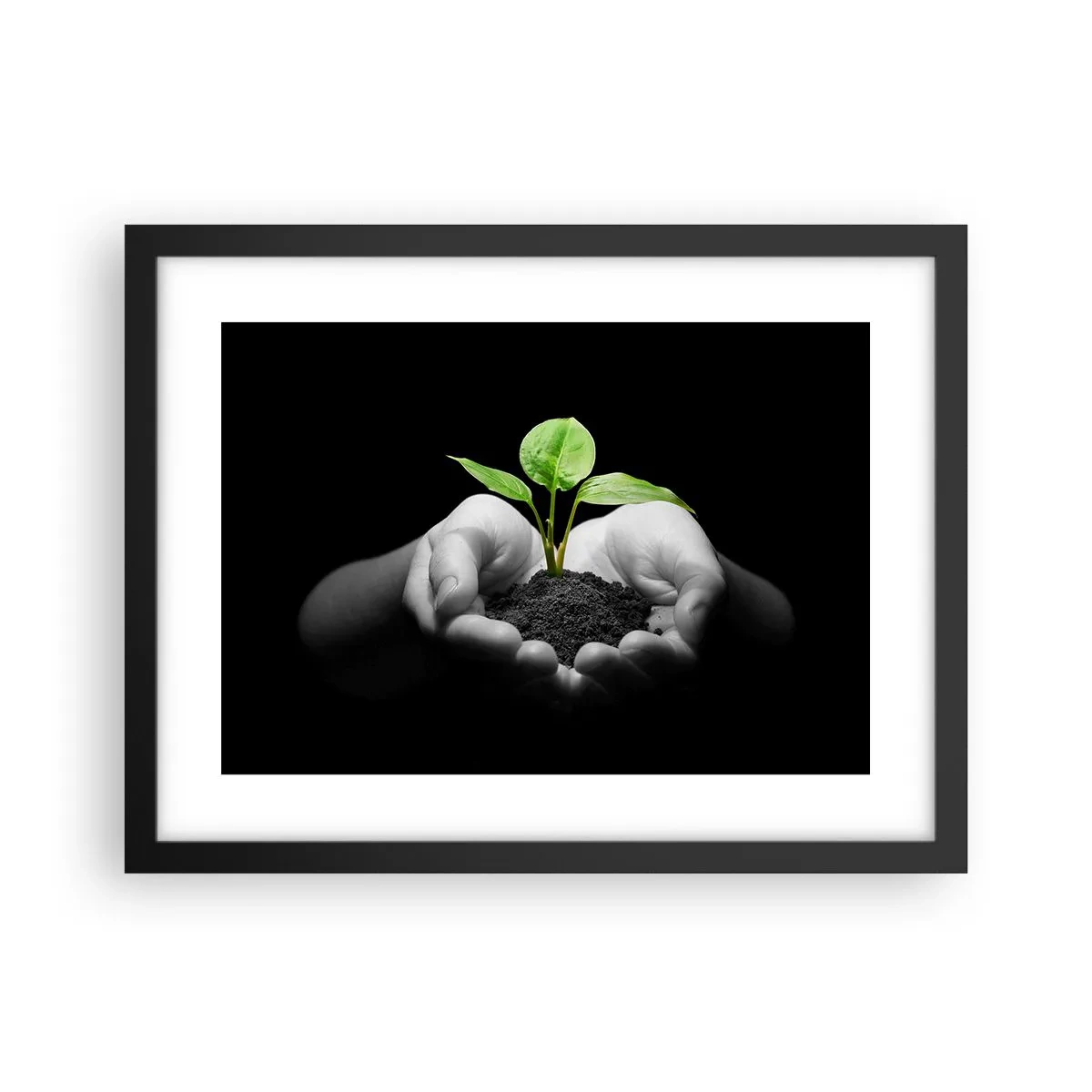Plakat i sort ramme - Jeg elsker naturen, jeg beskytter den - 40x30 cm