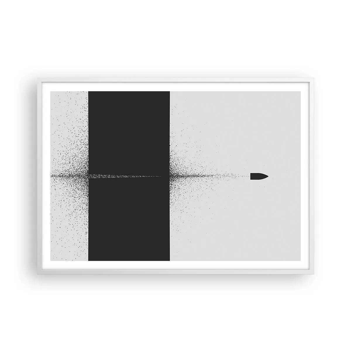 Plakat i hvid ramme - Lige til sagen - 100x70 cm