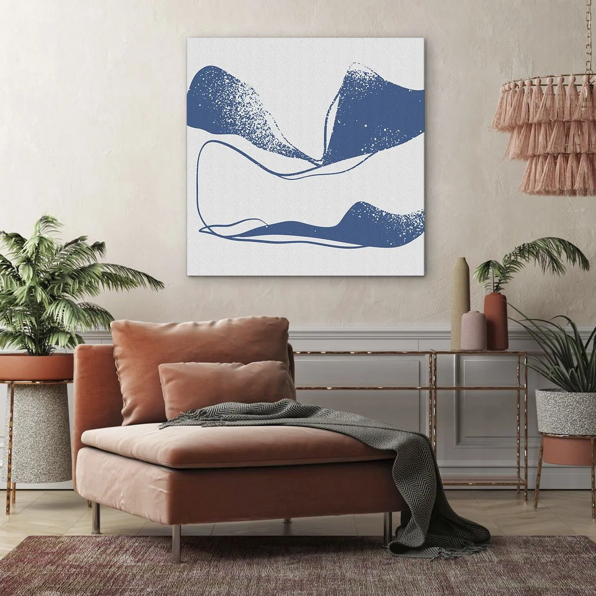 Lærredstryk - Billede på lærred - Bevinget abstraktion - 50x50 cm