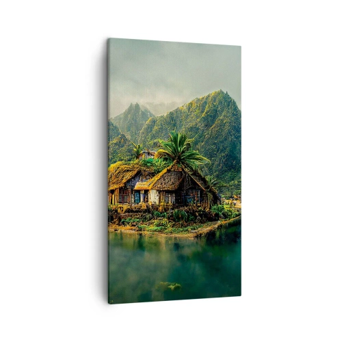 Lærredstryk - Billede på lærred - Tropisk paradis - 45x80 cm