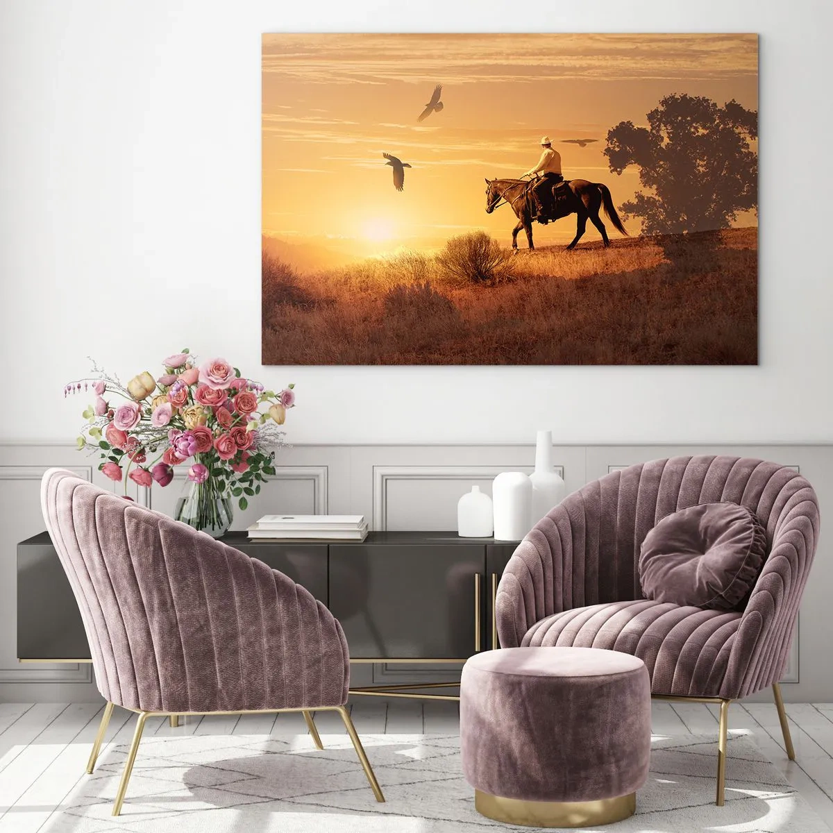 Billede på glas - Alene på tværs af prærien - 120x80 cm