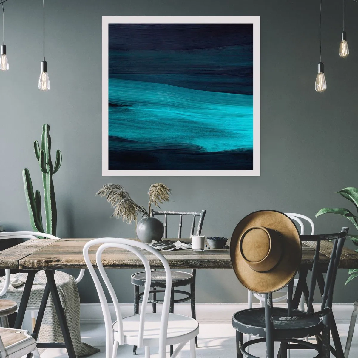 Plakat - Svøm med strømmen - 40x40 cm