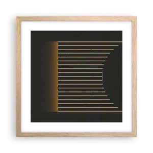 Plakat i ramme af lyst egetræ - Udforsk mørket - 40x40 cm