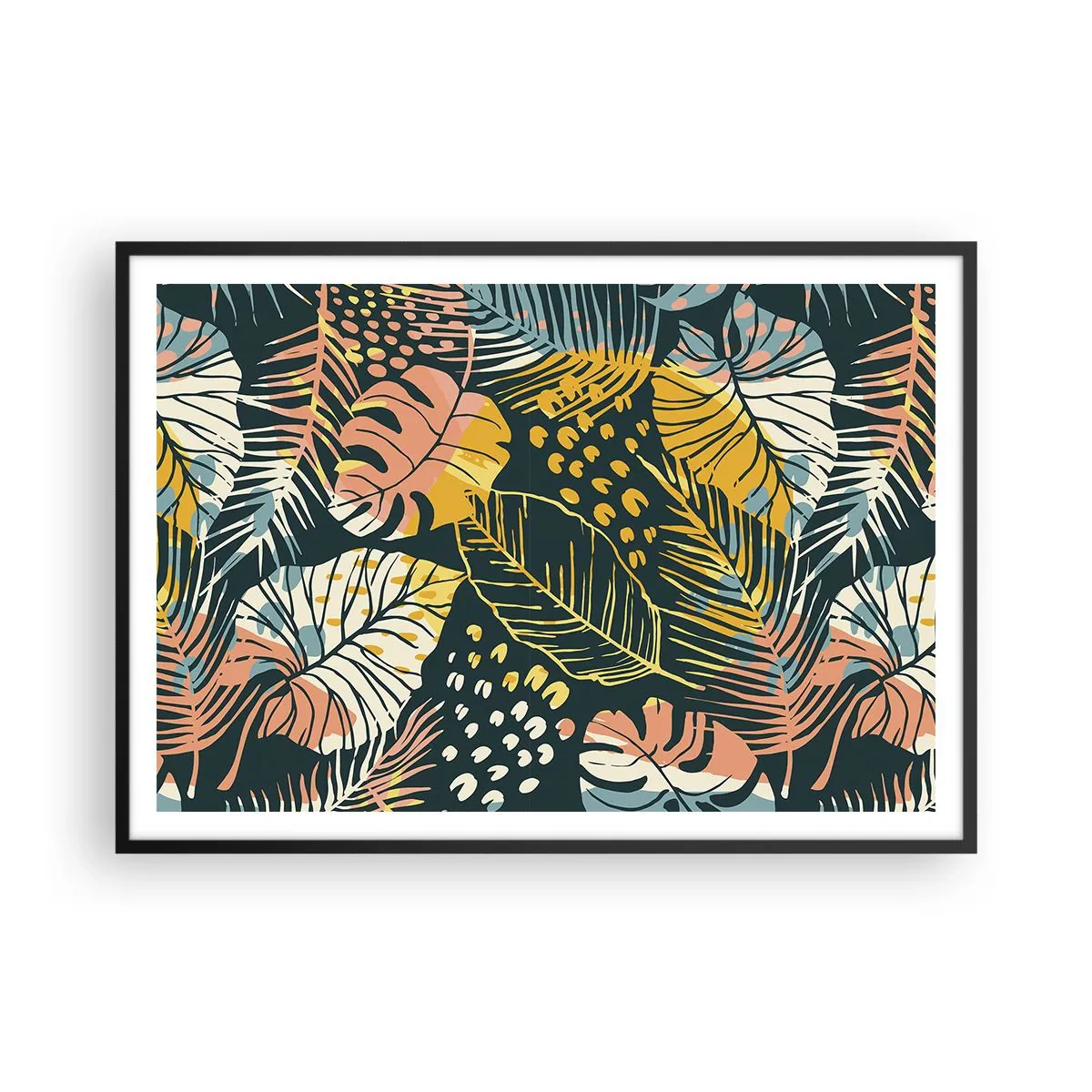 Plakat i sort ramme - Løvrig fantasi - 100x70 cm