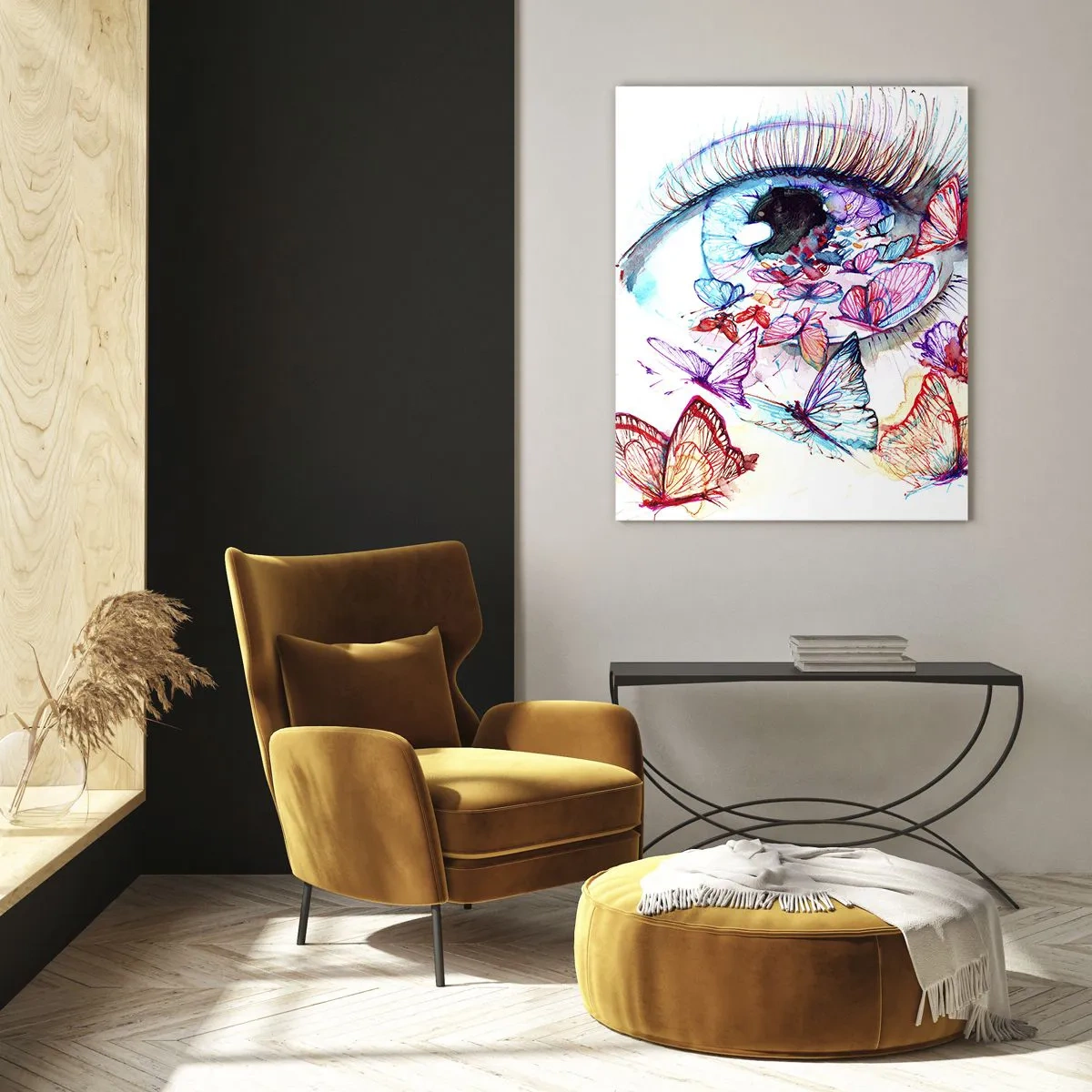 Billede på glas - Eventyrlige øjne - 70x100 cm