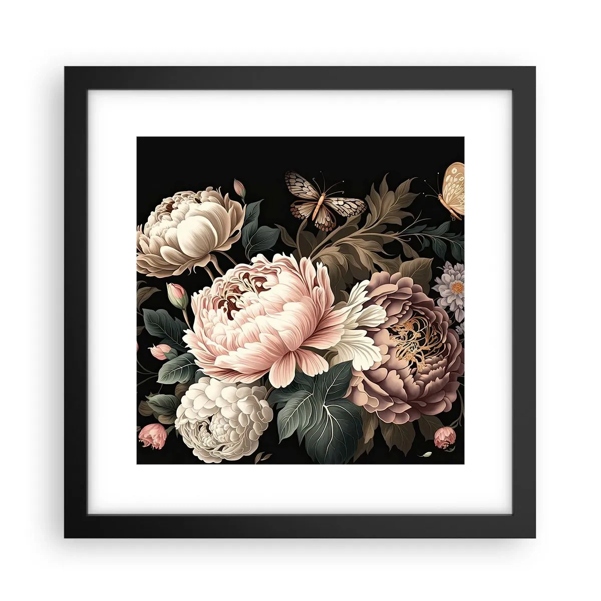 Plakat i sort ramme - I barok stil - 30x30 cm