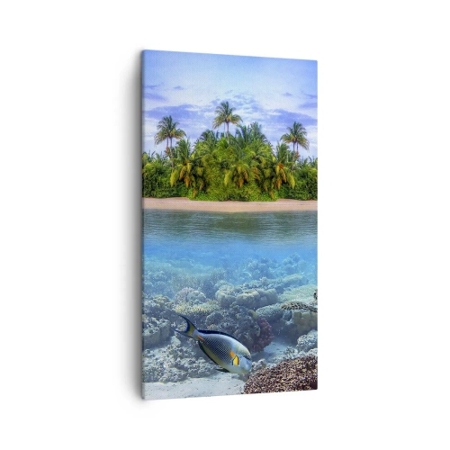 Lærredstryk - Billede på lærred - Den himmelske ø inviterer dig - 45x80 cm