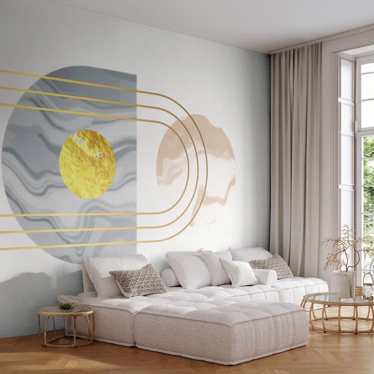 Fototapet Premium Sand - Lysstyrke og udstråling - Abstraktion, Stykke, Grafik - 100x70 cm