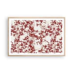 Plakat i ramme af lyst egetræ - Som en gammel percale - 91x61 cm