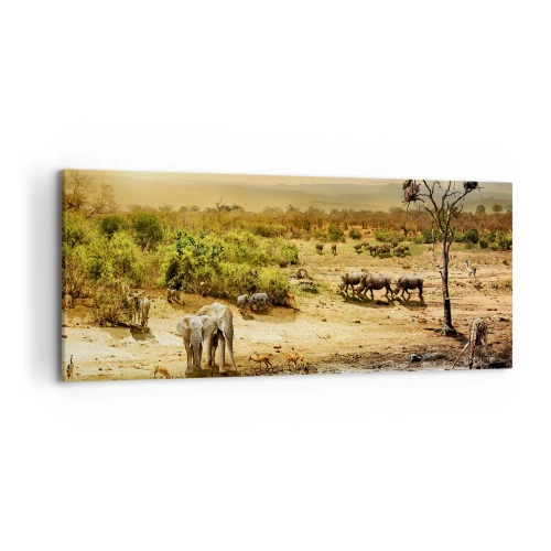 Lærredstryk - Billede på lærred - "Og ud af Eden flød en flod...". - 120x50 cm