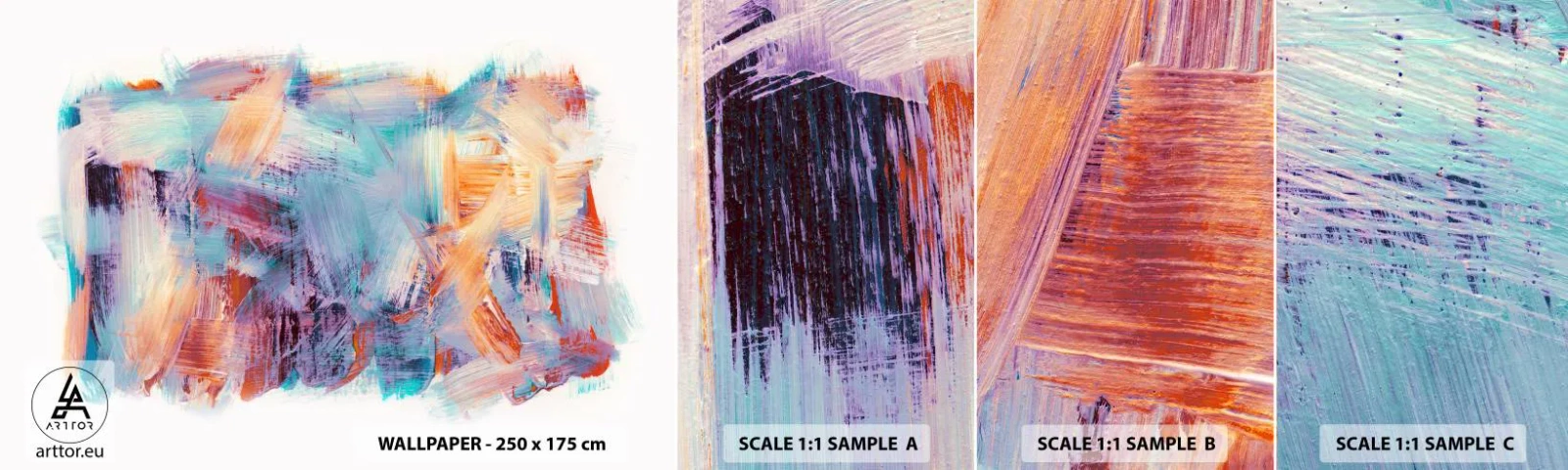 Fototapet Prøve Standard Eco - Farverigt rod - Minimalistisk, Pastel, Stykke - 100x30 cm