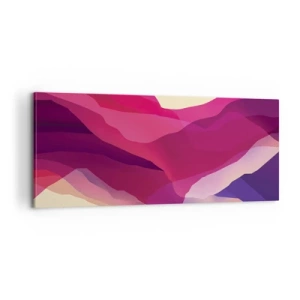 Lærredstryk - Billede på lærred - Bølger i lilla - 100x40 cm