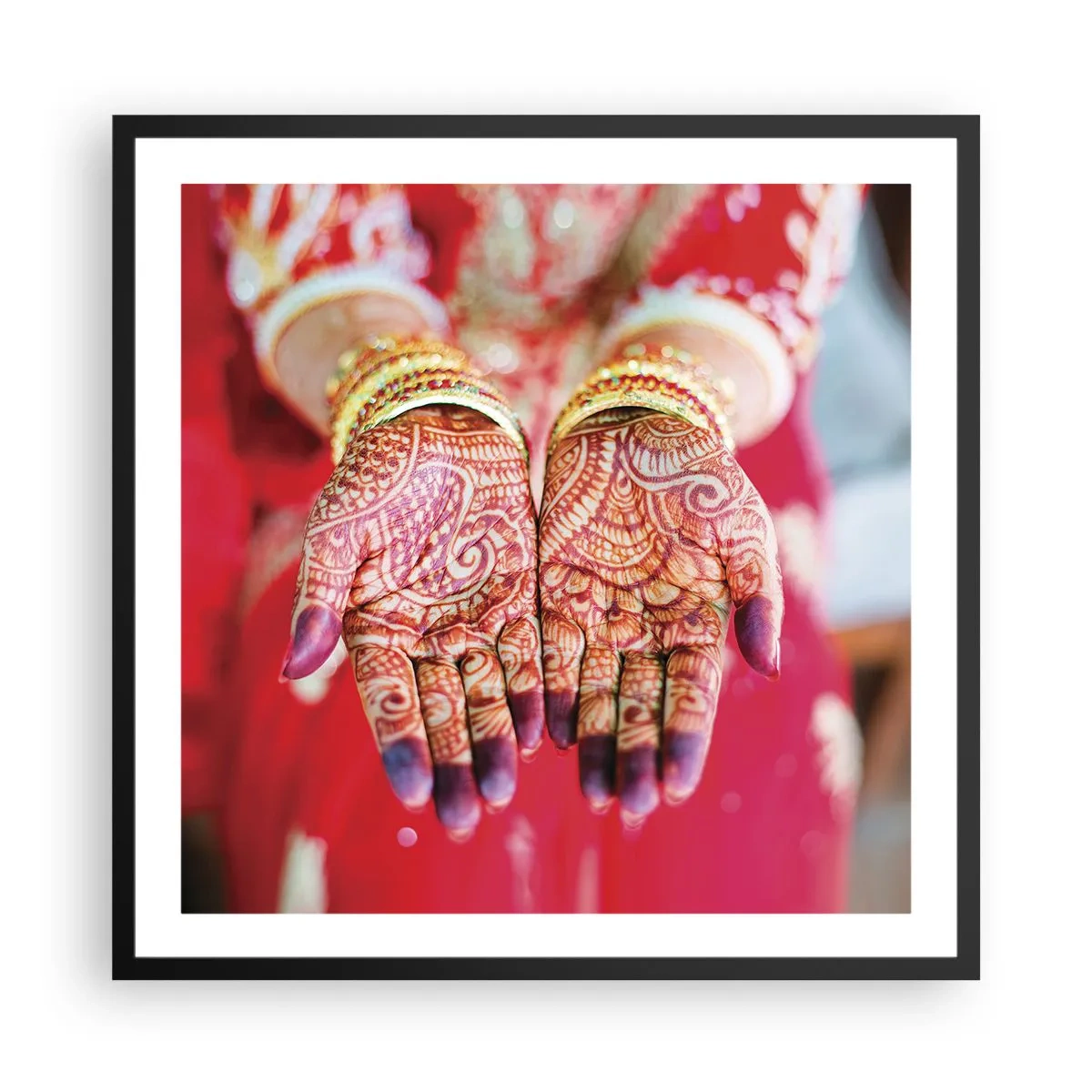 Plakat i sort ramme - Klar til at fange lykken - 60x60 cm