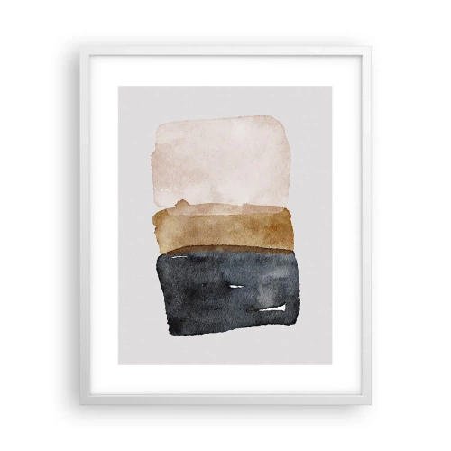Plakat i hvid ramme - Sammensætning af jordfarver - 40x50 cm