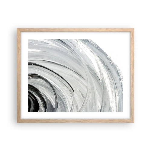 Plakat i ramme af lyst egetræ - Orbital komposition - 50x40 cm