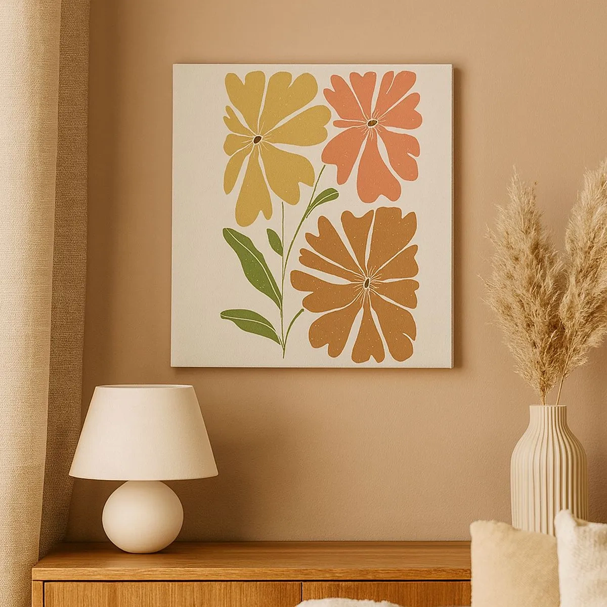 Lærredstryk - Billede på lærred - Natur og geometri - 30x30 cm