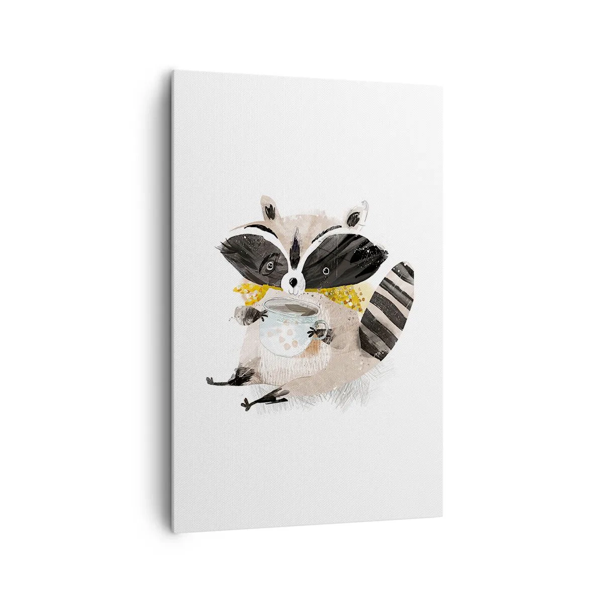 Lærredstryk - Billede på lærred - Min ven vaskebjørnen - 80x120 cm