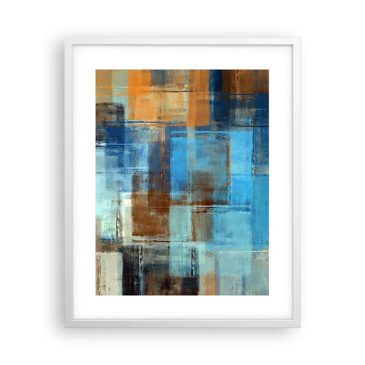 Plakat i hvid ramme - Gennem det blå slør - 40x50 cm