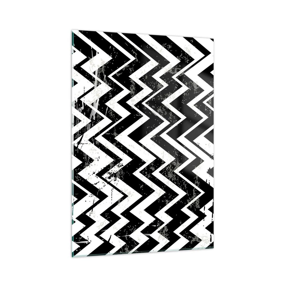 Billede på glas - Zig-hvid, zag-sort - 50x70 cm