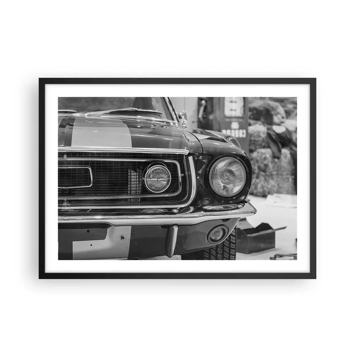 Plakat i sort ramme - Hård kørsel - 70x50 cm