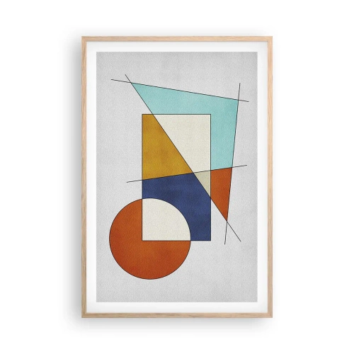 Plakat i ramme af lyst egetræ - Abstraktion: modernistisk leg - 61x91 cm