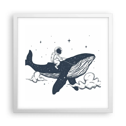 Plakat i hvid ramme - Et kosmisk eventyr - 40x40 cm