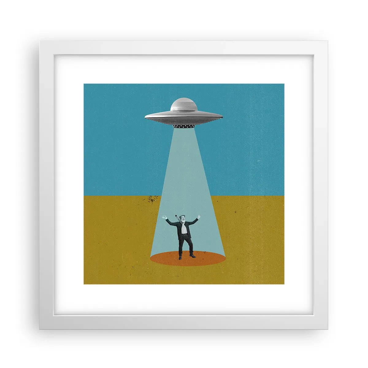 Plakat i hvid ramme - Et tæt møde - 30x30 cm