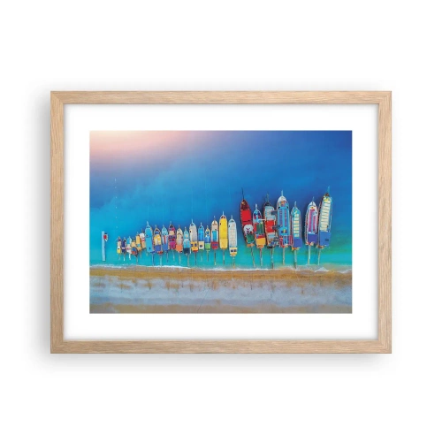 Plakat i ramme af lyst egetræ - Fra et fugleperspektiv - 40x30 cm