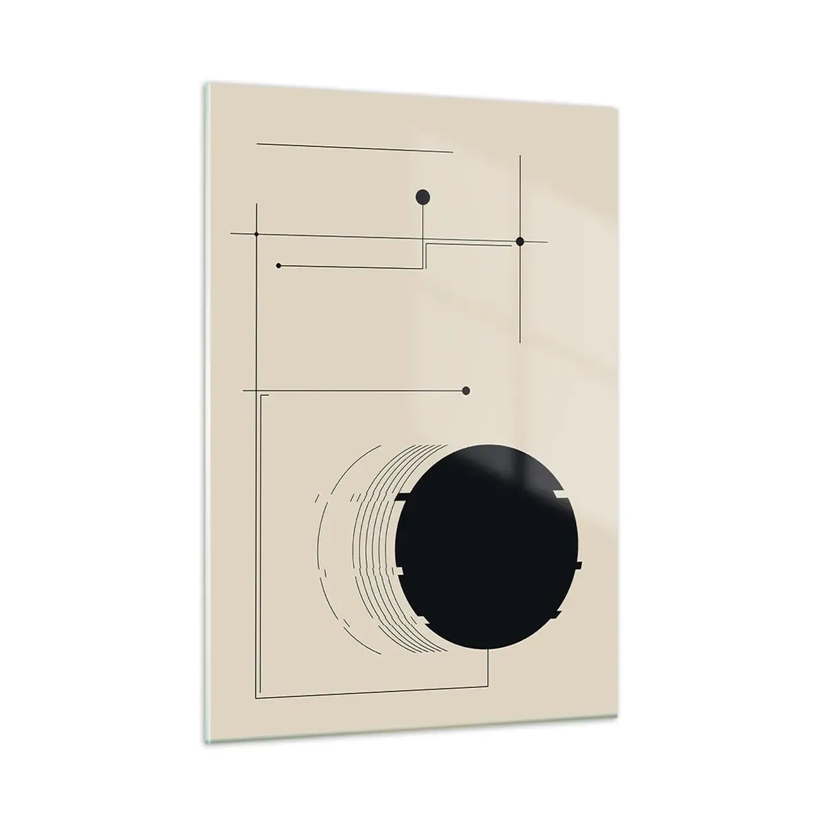 Billede på glas - Fjedrende og dynamisk komposition - 50x70 cm
