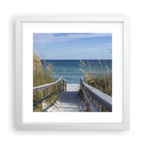 Plakat i hvid ramme - I solen, i vinden - 30x30 cm