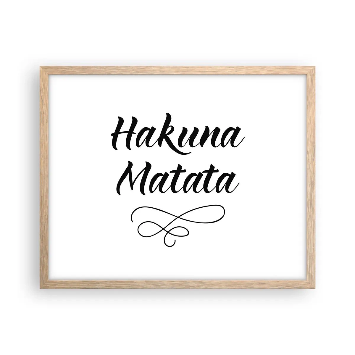 Plakat i ramme af lyst egetræ - Bedste råd - 50x40 cm