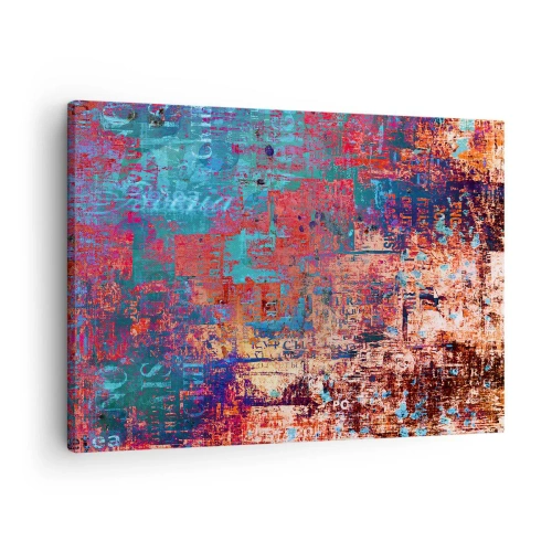 Lærredstryk - Billede på lærred - En abstrakt komposition med en blanding af intense farver. - 70x50cm - Hukommelse og glemsel - Moderne vægdekoration til stue og soveværelse ARTTOR