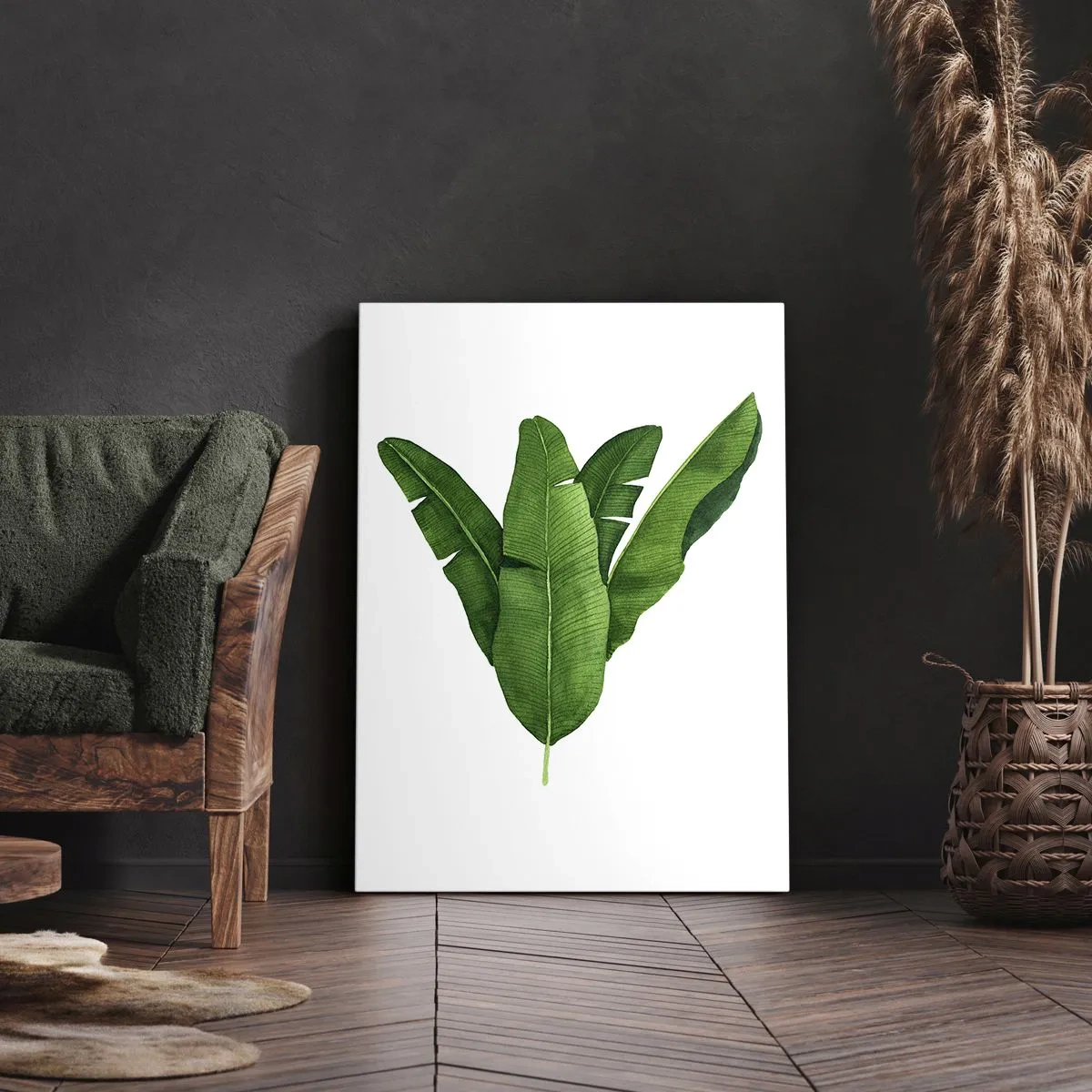 Lærredstryk - Billede på lærred - Grøn symmetri - 50x70 cm