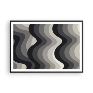 Plakat i sort ramme - Bølge efter bølge - 100x70 cm