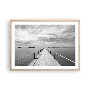 Plakat i ramme af lyst egetræ - Eller måske en rejse... - 70x50 cm