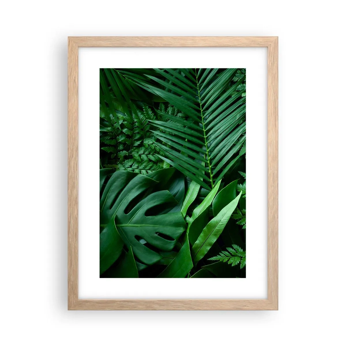 Plakat i ramme af lyst egetræ - Kranset i grønt - 30x40 cm