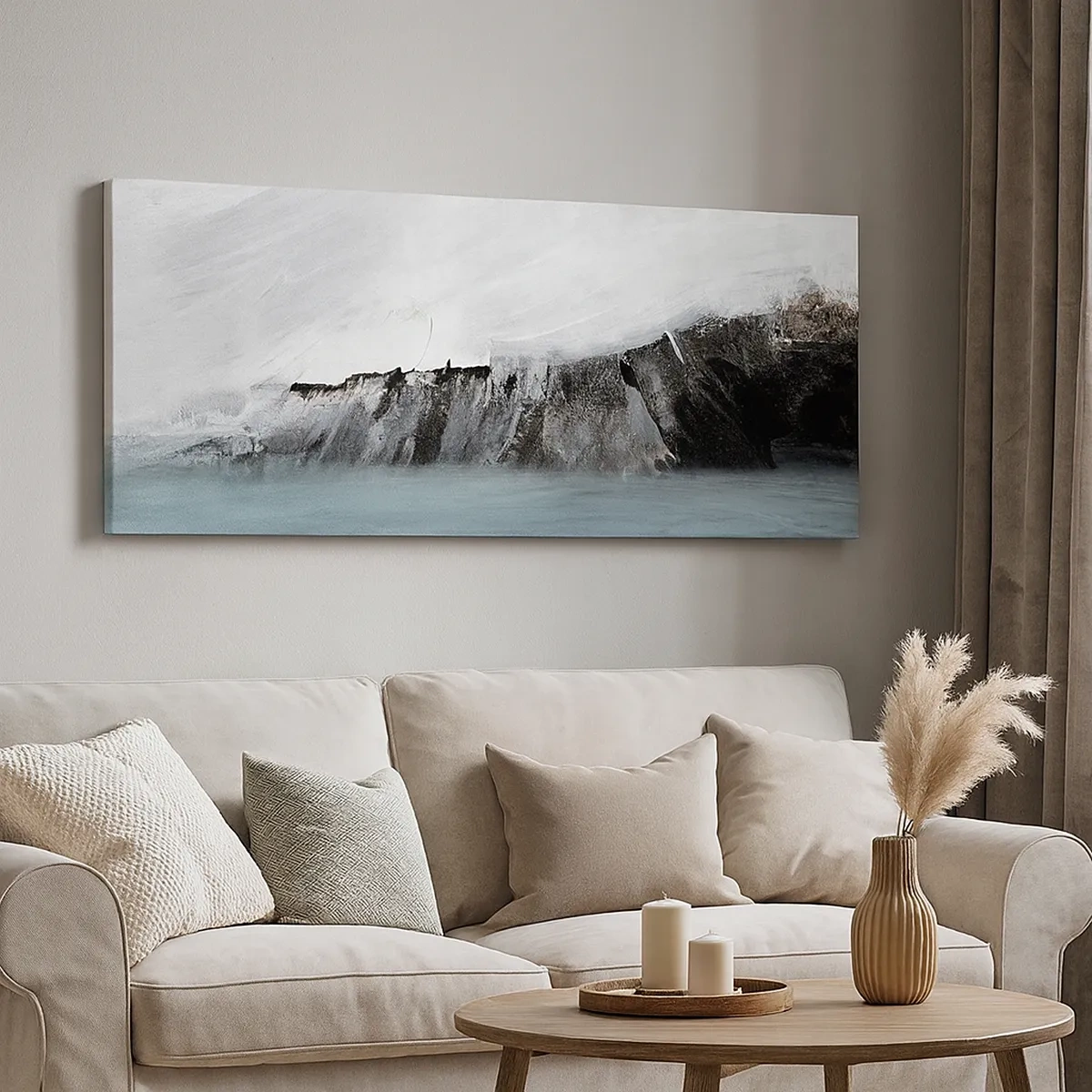 Lærredstryk - Billede på lærred - Vand - jord: et sammenstød mellem elementerne - 30x30 cm