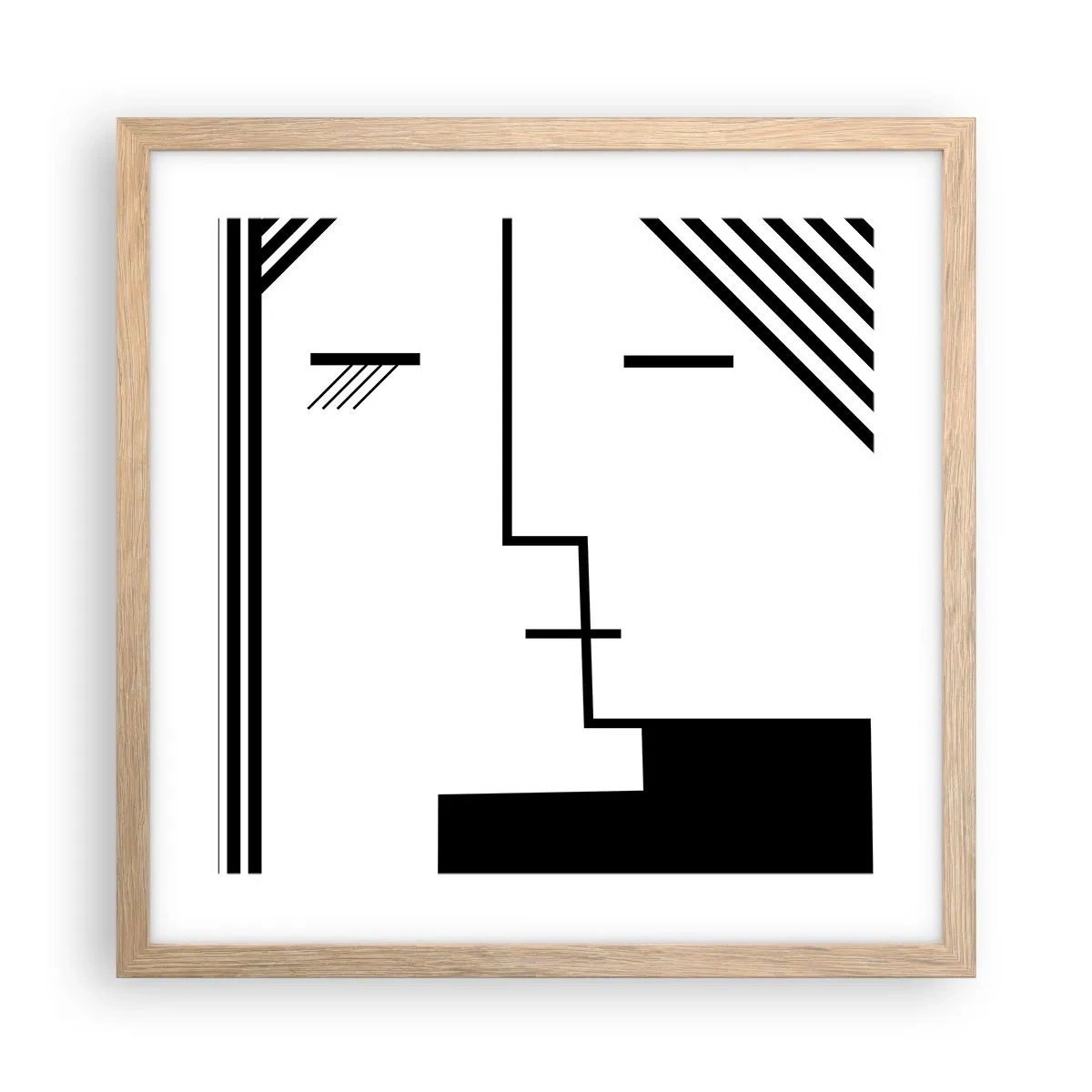 Plakat i ramme af lyst egetræ - Bare et kys - 40x40 cm