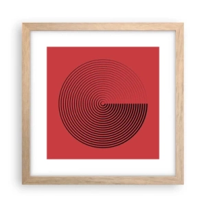 Plakat i ramme af lyst egetræ - Cirkulær bevægelse - 30x30 cm