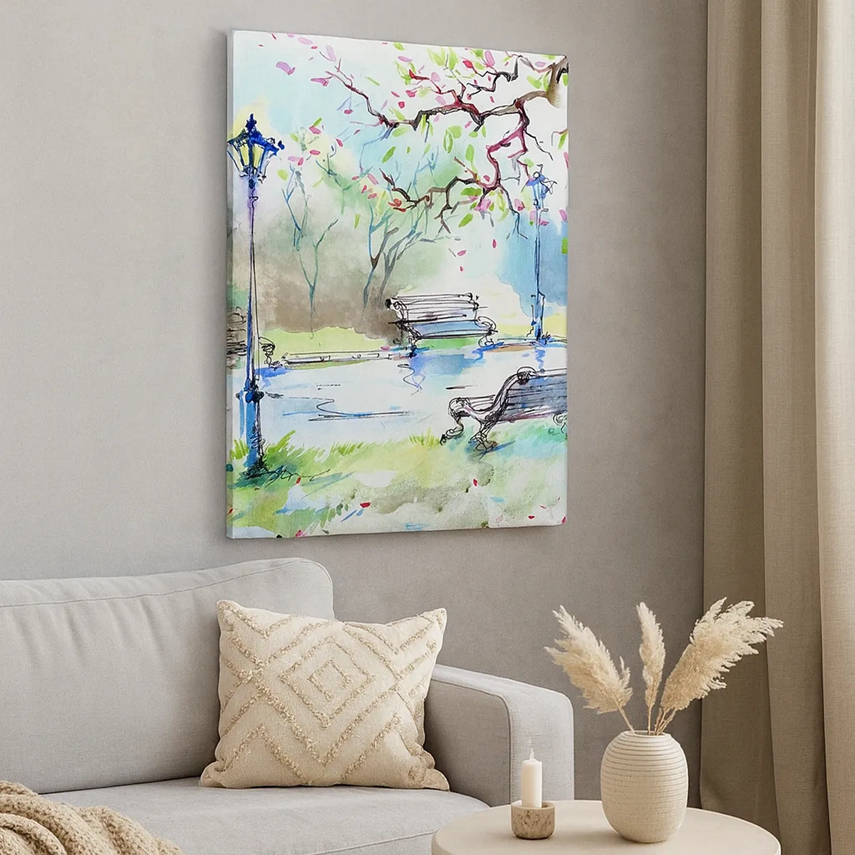 Lærredstryk - Billede på lærred - Den magiske stilhed i parken - 50x70 cm